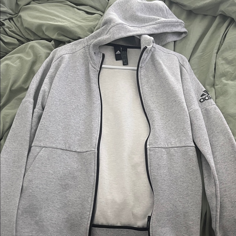 Adidas Gray Zip-Up Sweater